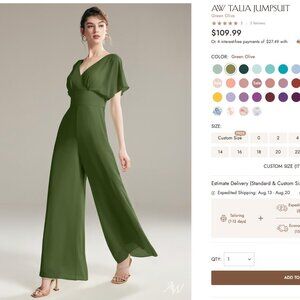 AW Talia Olive Green Jumpsuit